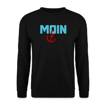 Moin anchor Ahoi North Sea Baltic Sea beach vacation coast - Unisex Sweatshirt - black - Front - Alina (178cm) & Michal (187cm)