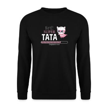 bientôt super tata chaton - Sweat-shirt Unisexe - noir - Devant - Alina (178cm) & Michal (187cm)