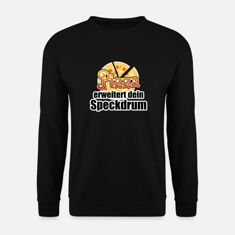 Pizza Figur Diaet lustig Essen Sprüche - Unisex Pullover - Schwarz
