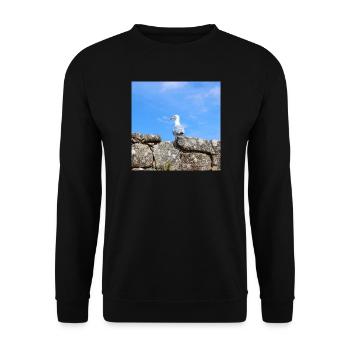 Möwe Norddeutschland - Unisex Pullover - Schwarz - Vorne - Alina (178cm) & Michal (187cm)