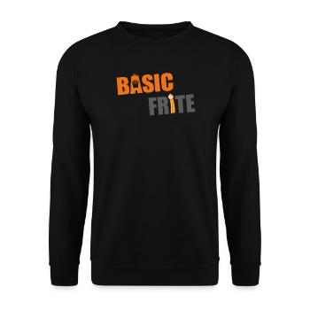 Grundlegende Pommes 2 - Unisex Pullover - Schwarz - Vorne - Alina (178cm) & Michal (187cm)