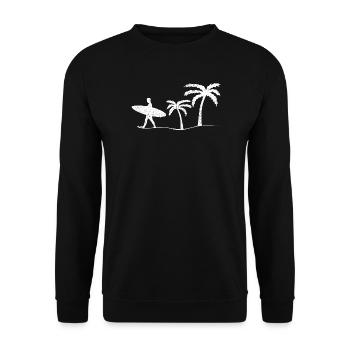 Surfer Surfen - Unisex Pullover - Schwarz - Vorne - Alina (178cm) & Michal (187cm)
