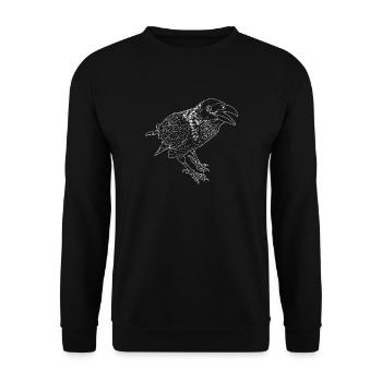 Crow lineart - Unisex Sweatshirt - black - Front - Alina (178cm) & Michal (187cm)