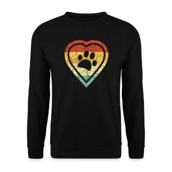 Coeur rétro avec patte de chien grunge rétro vintage - Sweat-shirt Unisexe - noir - Devant - Alina (178cm) & Michal (187cm)