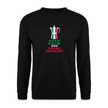Keep Calm and Drink Espresso design / idée cadeau - Sweat-shirt Unisexe - noir - Devant - Alina (178cm) & Michal (187cm)