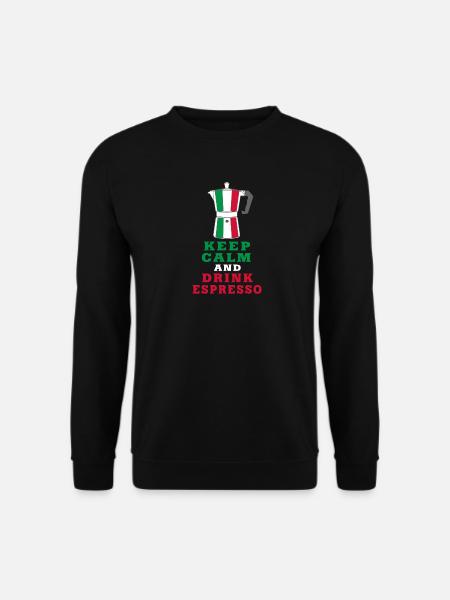 Keep Calm and Drink Espresso Design / Geschenkidee - Unisex Pullover - Schwarz