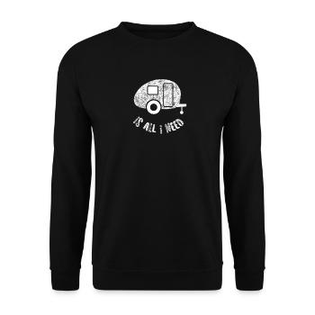 Caravan Grunge Quote Camping Caravane Vacances Fun - Sweat-shirt Unisexe - noir - Devant - Alina (178cm) & Michal (187cm)