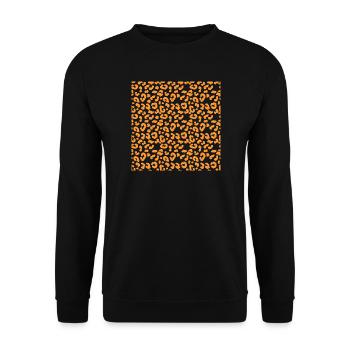 Motif léopard en orange sur noir - Sweat-shirt Unisexe - noir - Devant - Alina (178cm) & Michal (187cm)
