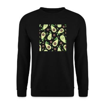 Eggplant and avocado pattern - Unisex Sweatshirt - black - Front - Alina (178cm) & Michal (187cm)