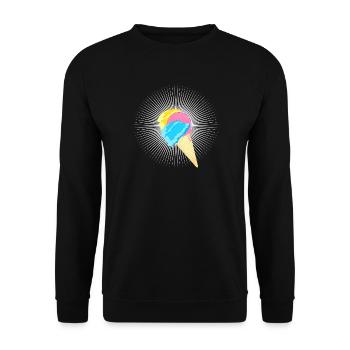 Eis Eistüte Eiskrem Softeis Waffel Strahlen - Unisex Pullover - Schwarz - Vorne - Alina (178cm) & Michal (187cm)