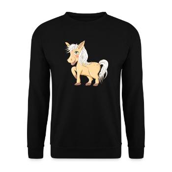 magical cute pony radiant and laughing - Unisex Sweatshirt - black - Front - Alina (178cm) & Michal (187cm)