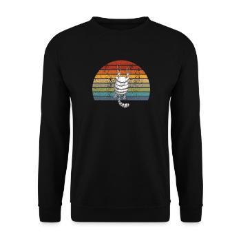 Chat suspendu I Vintage chats motif rétro bande dessinée - Sweat-shirt Unisexe - noir - Devant - Alina (178cm) & Michal (187cm)