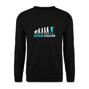 Evolution Biathlon Design / Geschenkidee - Unisex Pullover - Schwarz - Vorne - Alina (178cm) & Michal (187cm)