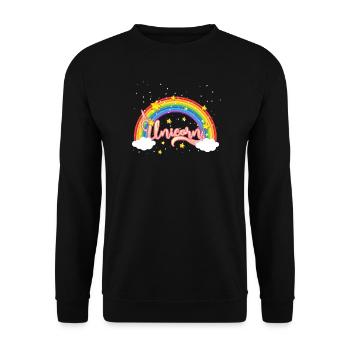 Arc-en-ciel coloré avec lettrage de licorne - Sweat-shirt Unisexe - noir - Devant - Alina (178cm) & Michal (187cm)