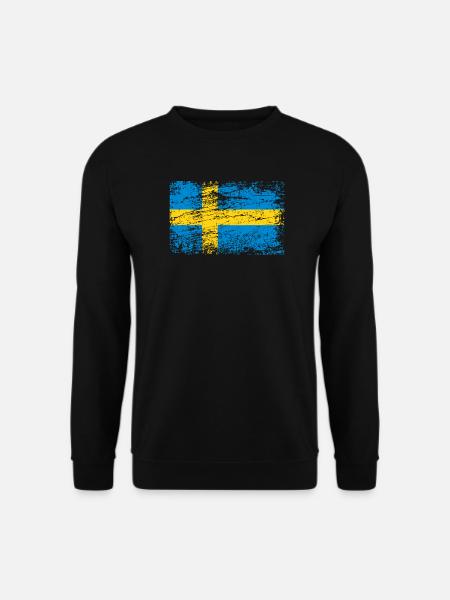 Swedish flag in vintage style - Unisex Sweatshirt - black
