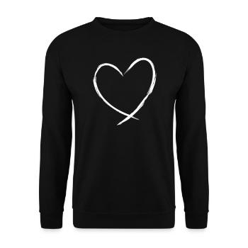 Heart symbol love gift friendship romantic - Unisex Sweatshirt - black - Front - Alina (178cm) & Michal (187cm)
