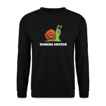 Vitesse d’escargot courir Jogging Course Sport Drôle - Sweat-shirt Unisexe - noir - Devant - Alina (178cm) & Michal (187cm)
