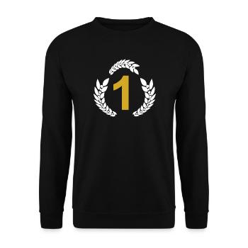 laurel wreath 1, give 1 year anniversary - Unisex Sweatshirt - black - Front - Alina (178cm) & Michal (187cm)