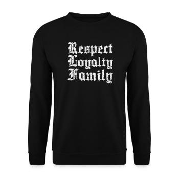 Respect Loyalty Family ancienne police utilisée - Sweat-shirt Unisexe - noir - Devant - Alina (178cm) & Michal (187cm)