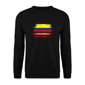 Drapeau vintage de Colombie / idée cadeau - Sweat-shirt Unisexe - noir - Devant - Alina (178cm) & Michal (187cm)