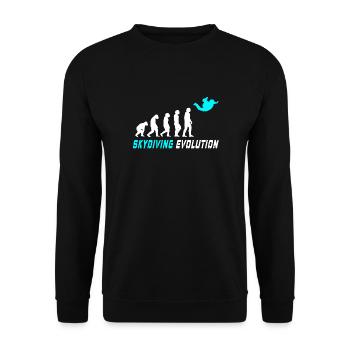 Fallschirm Evolution Design / Geschenkidee - Unisex Pullover - Schwarz - Vorne - Alina (178cm) & Michal (187cm)