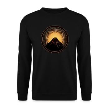 Volcano patch with liquid lava - Unisex Sweatshirt - black - Front - Alina (178cm) & Michal (187cm)
