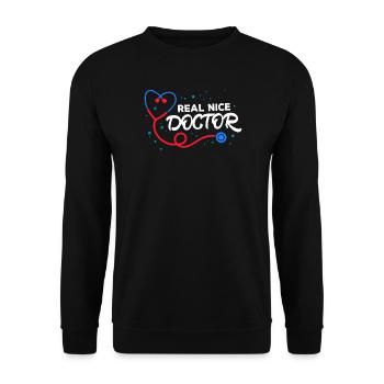 Docteur Médecin spécialiste Interne Médecin d’urgence Profession - Sweat-shirt Unisexe - noir - Devant - Alina (178cm) & Michal (187cm)