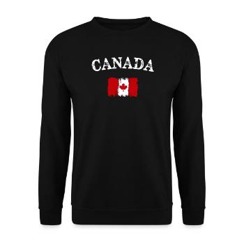 Canada Flag Brush Stroke - Unisex Sweatshirt - black - Front - Alina (178cm) & Michal (187cm)