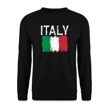 Drapeau Italien au coup de pinceau - Sweat-shirt Unisexe - noir - Devant - Alina (178cm) & Michal (187cm)