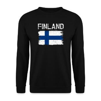 Broussailles vieillies du drapeau finlandais - Sweat-shirt Unisexe - noir - Devant - Alina (178cm) & Michal (187cm)
