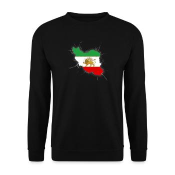 Iran Flag Lion and Sun - شیر خورشید - Unisex Sweatshirt - black - Front - Alina (178cm) & Michal (187cm)