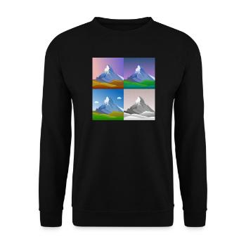 colorful mountains, Matterhorn, Switzerland, Alps, alps - Unisex Sweatshirt - black - Front - Alina (178cm) & Michal (187cm)
