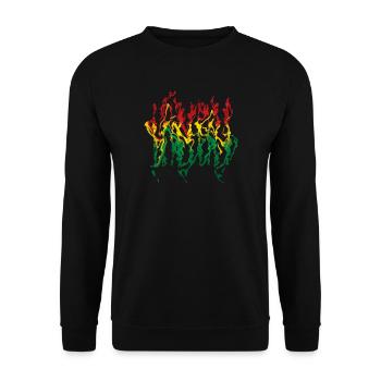 Vivid Reggae Flame Illustration Reggae - Sweat-shirt Unisexe - noir - Devant - Alina (178cm) & Michal (187cm)