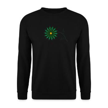 green flower - Unisex Sweatshirt - black - Front - Alina (178cm) & Michal (187cm)