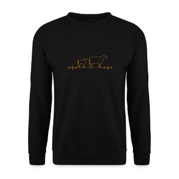 Kuh Kalb Bulle - Unisex Pullover - Schwarz - Vorne - Alina (178cm) & Michal (187cm)