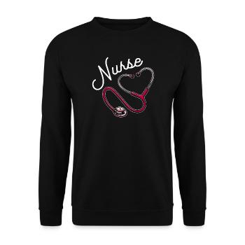 Infirmière soignante superviseur travailleur social - Sweat-shirt Unisexe - noir - Devant - Alina (178cm) & Michal (187cm)