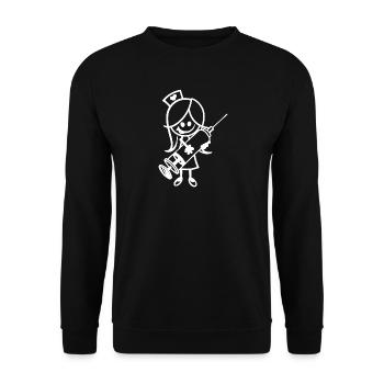 Infirmière infirmière paramédicale profession sociale - Sweat-shirt Unisexe - noir - Devant - Alina (178cm) & Michal (187cm)