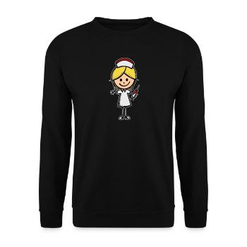 Infirmière aide-soignante Assistante sociale - Sweat-shirt Unisexe - noir - Devant - Alina (178cm) & Michal (187cm)