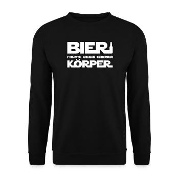 Bier formte diesen schönen Körper - Unisex Pullover - Schwarz - Vorne - Alina (178cm) & Michal (187cm)