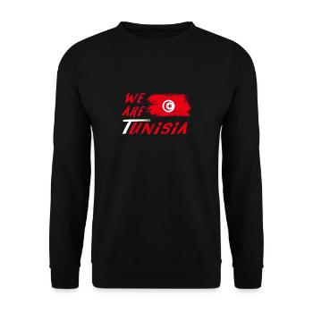 We are Tunisia design / idée cadeau - Sweat-shirt Unisexe - noir - Devant - Alina (178cm) & Michal (187cm)