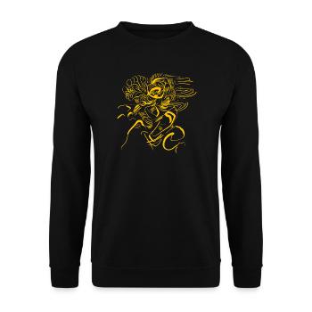 Cthulhu Style Tribal - HP Lovecraft Alien Art - Unisex Sweatshirt - black - Front - Alina (178cm) & Michal (187cm)