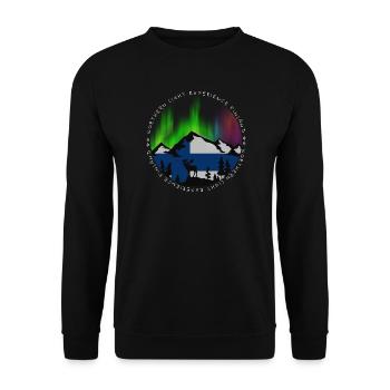 Nordlicht Erlebnis Design - Unisex Pullover - Schwarz - Vorne - Alina (178cm) & Michal (187cm)