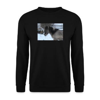 Pferd Pferdeposter - Unisex Pullover - Schwarz - Vorne - Alina (178cm) & Michal (187cm)