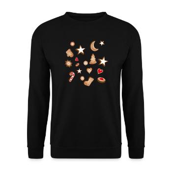 beaux biscuits de Noël décorés sucrés - Sweat-shirt Unisexe - noir - Devant - Alina (178cm) & Michal (187cm)