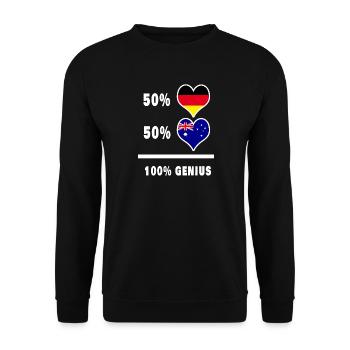 Deutschland und Australien Genial / Geschenk - Unisex Pullover - Schwarz - Vorne - Alina (178cm) & Michal (187cm)
