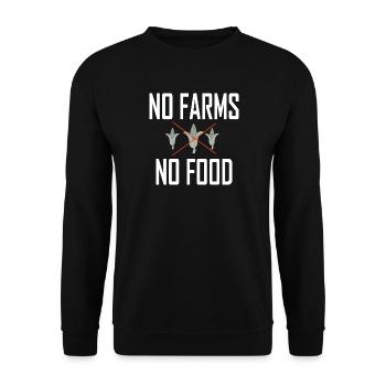 Pas de fermes, pas de nourriture - Sweat-shirt Unisexe - noir - Devant - Alina (178cm) & Michal (187cm)