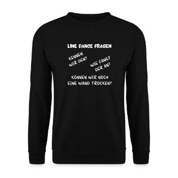 Line Dance: Kennen wir den? Wie fängt der an? - Unisex Pullover - Schwarz - Vorne - Alina (178cm) & Michal (187cm)