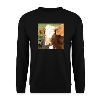 Cow Poster - Unisex Sweatshirt - black - Front - Alina (178cm) & Michal (187cm)