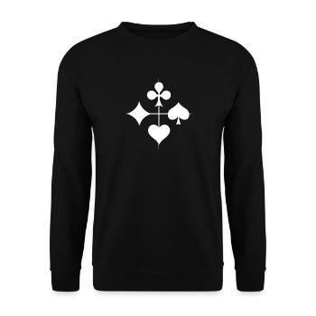 Cartes à jouer symbole t-shirt présent cartes à jouer logo - Sweat-shirt Unisexe - noir - Devant - Alina (178cm) & Michal (187cm)