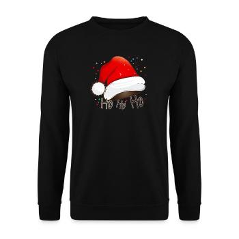 Santa hat for Santa Claus for Christmas - Unisex Sweatshirt - black - Front - Alina (178cm) & Michal (187cm)